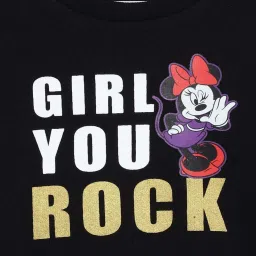 Blue Giraffe Girls Black Cotton Printed Full Sleeves Sweatshirt image 3