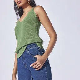 The Label Life Green Cotton Textured Pattern Top image 3