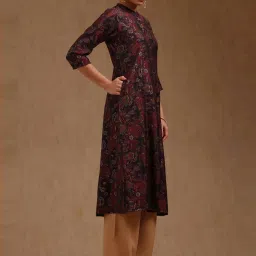 Soch Wine Regular Fit Printed Kurta image 3