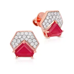 Malabar Gold and Diamonds 18k Rose Gold Diamond Stud Earrings-picture-47
