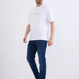 Spykar White Cotton Regular Fit Typographic Print T-Shirt image 5