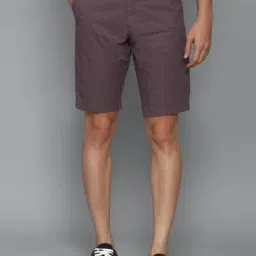 Allen Solly Brown Cotton Slim Fit Printed Shorts-picture-25