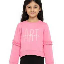 Under Fourteen Only Kids Pink Printed Full Sleeves Sweatshirt-picture-37