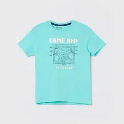Fame Forever by Lifestyle Kids Blue Regular Fit Printed Cotton T-Shirt-picture-29