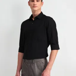 Arrow Black Cotton Regular Fit Shirt image 3