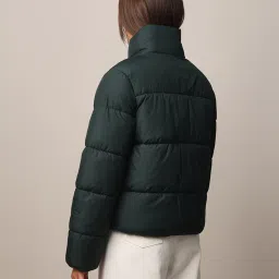 Only Dark Green Regular Fit Puffer Jacket image 3