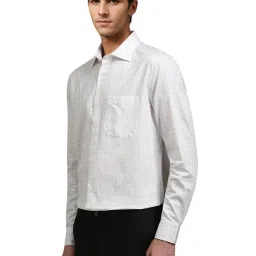 Louis Philippe White Cotton Regular Fit Printed Shirt image 3