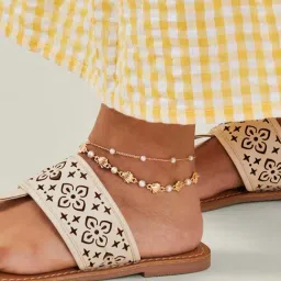 Accessorize London Golden Anklets for Women Pack of 2-image-53