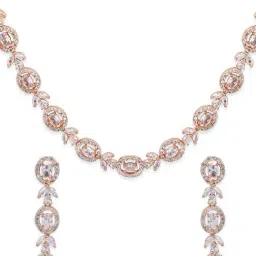 Rubans Rose Gold Cubic Zirconia Necklace & Earring Sets image 5
