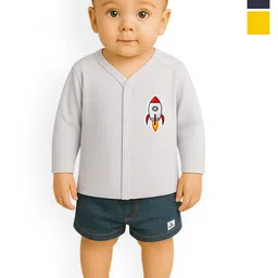 KidBee Kids Pack Of 3 Cotton Long Sleeves Open Front Jabla Vest-picture-29