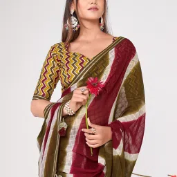 Saree Mall Maroon Embellished Sarees With Unstitched Blouse image 3