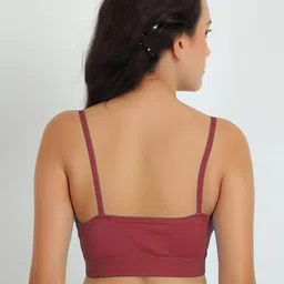 samvar Women Cotton Maroon,Brown Non Padded Non-Wired Lingerie Bra Sport wear Gym Crop Tank Top image 2