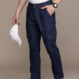 WROGN Men Cargo Fit Mid-Rise Stretchable Jeans-picture-24