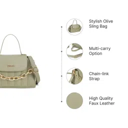 Fastrack Olive Quilted Medium Satchel Handbag image 3