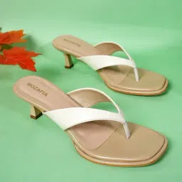 Mozafia Women's White Thong Stilettos-picture-32