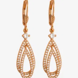 Kushal's Fashion Jewellery White Rose Gold Polished Silver Earring for Women-picture-15