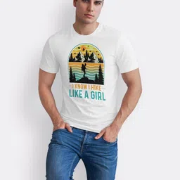 Seekbuylove Typography Printed Round Neck Short Sleeves Bio Finish Pure Cotton T-shirt image 5