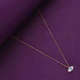 Kai Jewel Sterling Silver Rose Gold Minimalistic Single Evil Eye Chain Necklace-image-16