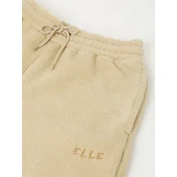 Elle Beige Loose Fit Self Pattern Sweatpants image 5