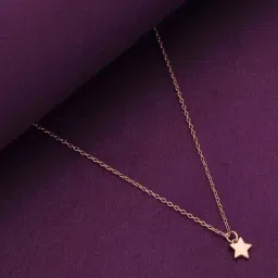 Kai Jewel Sterling Silver Rose Gold Single Silvered Star Casual Chain Necklace-image-10