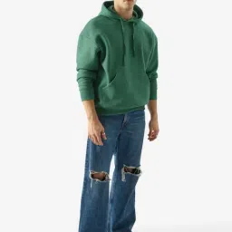 The Souled Store Green Loose Fit Hooded Sweatshirt image 5