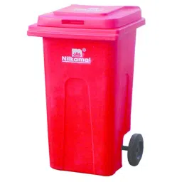Nilkamal 120 L Yellow, Red and Blue Plastic Dustbin (4 pcs) With Wheel image 4
