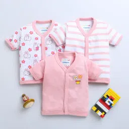 Bumzee Kids Peach & White Printed Jablas (Pack Of 3)-image-33