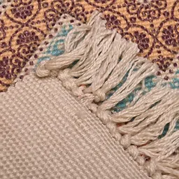 INDIAN HOME FAB Pink & Blue Printed Cotton Floor Mat image 2