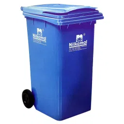 Nilkamal 120 L Yellow, Red and Blue Plastic Dustbin (4 pcs) With Wheel image 5