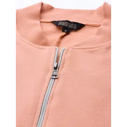BRINNS Women Peach-Coloured Solid  Fleece Tailored Jacket image 2