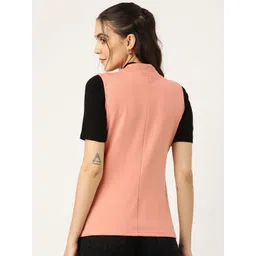 BRINNS Women Peach-Coloured Solid  Fleece Tailored Jacket image 4