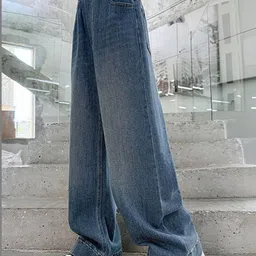 LULU & SKY Girls Wide Leg High-Rise Light Fade Jeans-picture-27