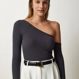 Happiness istanbul One Shoulder Cotton Top-picture-34