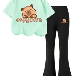 YK Girls Printed Round Neck T-Shirt With Trouser-picture-58