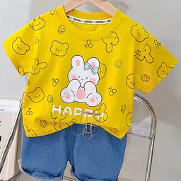 LULU & SKY Unisex Kids Printed T-shirt with Shorts-picture-33