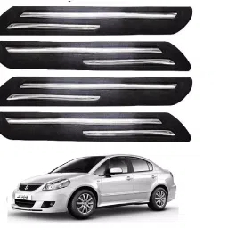 SCA Rubber Car Side Bumper Protector Guard with Double Chrome Strip for Maruti Suzuki SX4 All Model Black (Set of 4)-picture-31