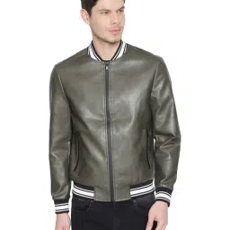 Basics Olive Green Muscle Fit Jacket-picture-49