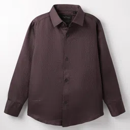 Ruff Cotten Woven Full Sleeves Solid Colour Shirt - Wine-picture-15