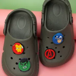 Yellow Bee Marvel Avengers Featuring Character Applique Detailed Slingback Clogs - Olive Green-picture-15