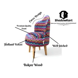 Shadowkart Blue & Red Printed Wooden Pouffes Ottomans image 5