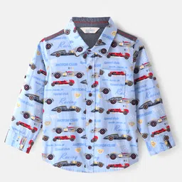 INFINITY Full Sleeves Vehicle Printed Shirt - Blue image 3
