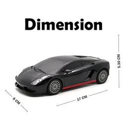 Wembley Toys High Speed Mini 1:24 Scale USB Rechargeable Remote Control Racing Car - Black & Red image 2