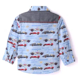 INFINITY Full Sleeves Vehicle Printed Shirt - Blue image 4
