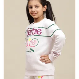 Kidsville Mattel Featuring Full Sleeves Barbie TextPrinted Sweatshirt - Pink image 4