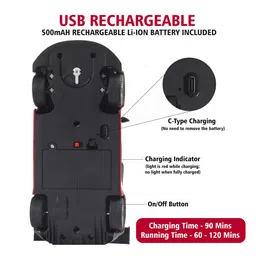 Wembley Toys High Speed Mini 1:24 Scale USB Rechargeable Remote Control Racing Car - Black & Red image 3