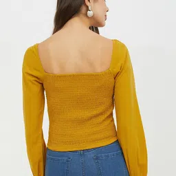 Harpa Women Mustard Solid Top image 4