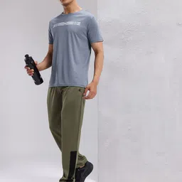 HRX by Hrithik Roshan Men Mid-Rise Rapid-Dry Running Track Pants with Side Taping Detail image 2