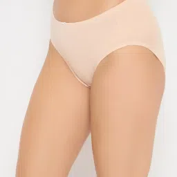 Clovia Beige Cotton Regular fit Solid Panties image 3