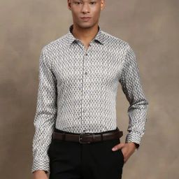 Turtle Grey Slim Fit Printed Shirt-picture-32