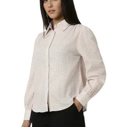 Van Heusen White Geometric Shirt image 3
